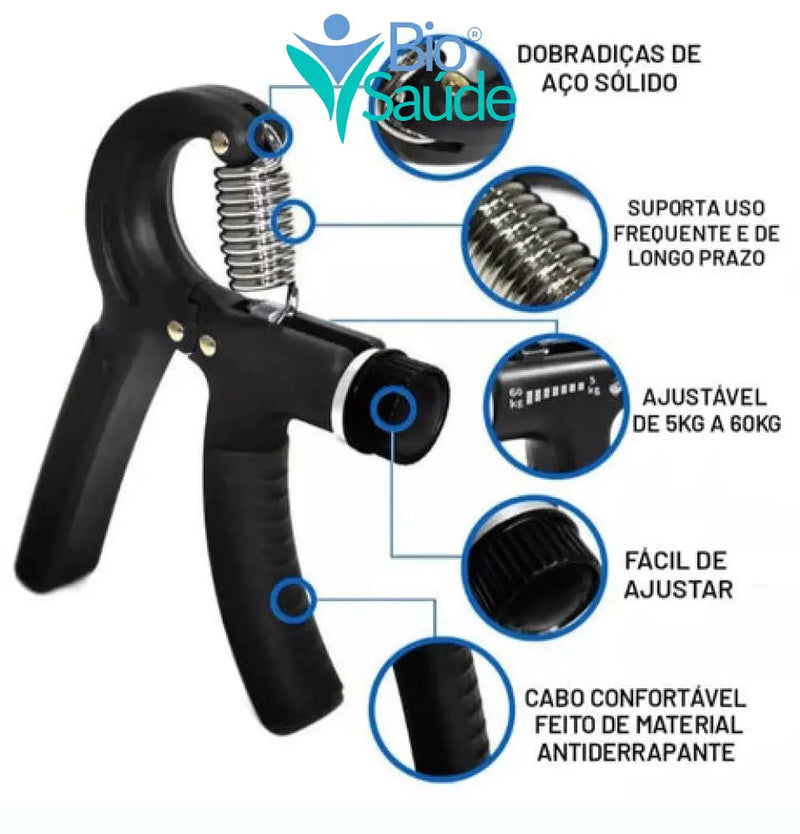 Hand Grip | Fortalecedor de Braços Resistente e Regulável 10 a 60kg Hand Grip | Fortalecedor de Braços Resistente e