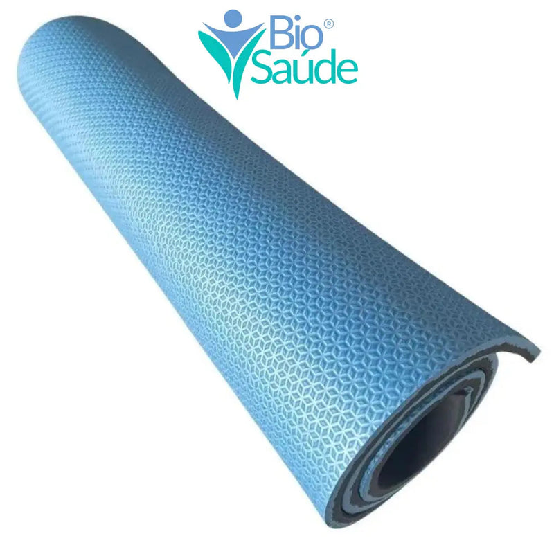 Kit 2 Tapetes Colchonetes Yoga Pilates Fitness Ginástica - 1m x 50cm x 10mm (Compre 1 Leve 2) Azul Royal / Azul Marinho