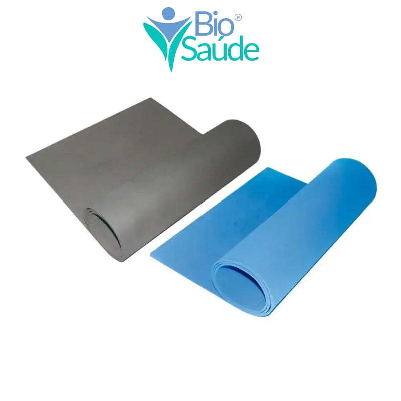 Tapete Para Pilates e Yoga 180 Cm X 60 Cm X 5mm Azul e Preto Tapete Para Pilates e Yoga 180 Cm X 60 Cm X 5mm